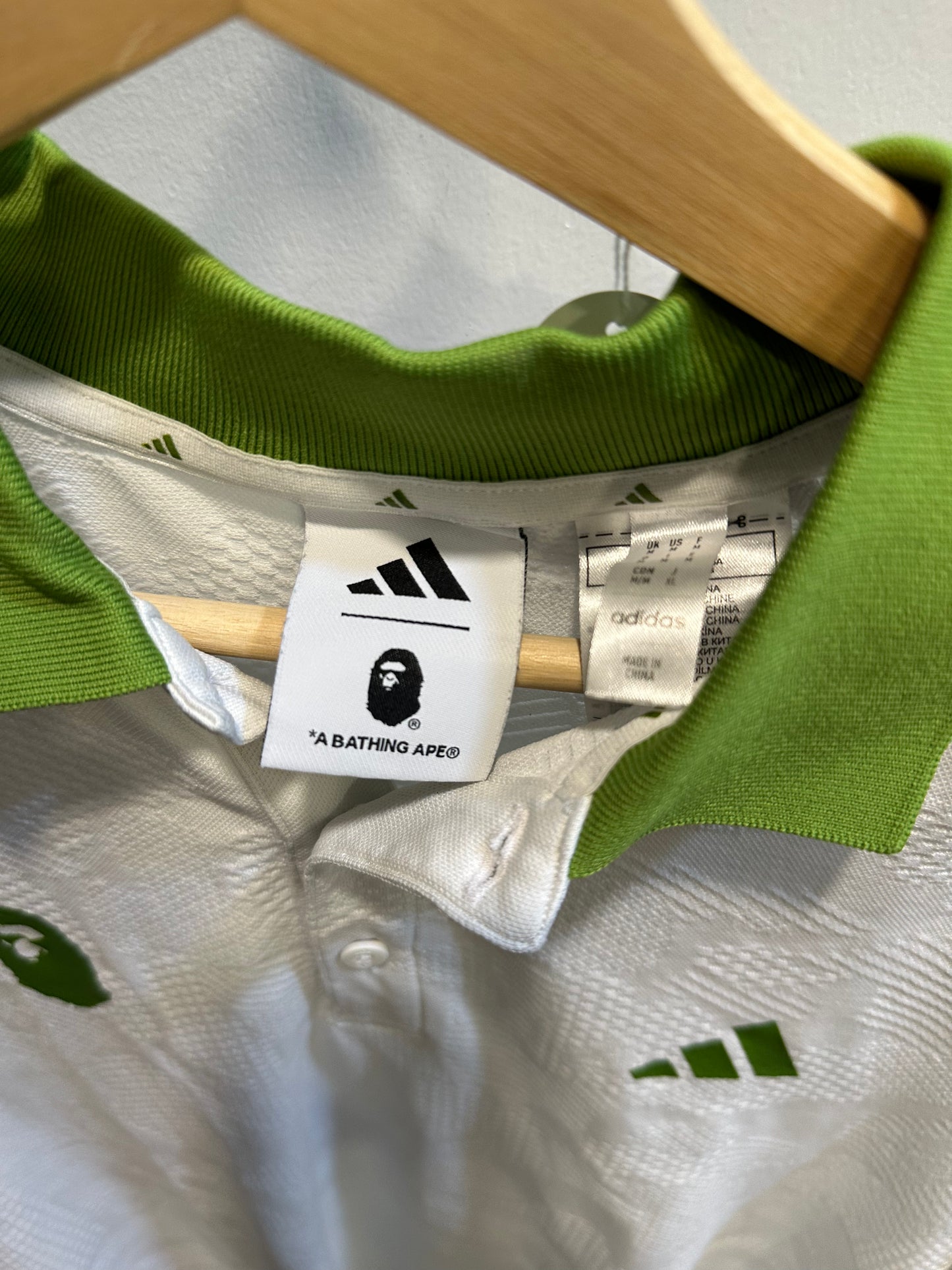 Babe x Adidas Green collared t-shirt