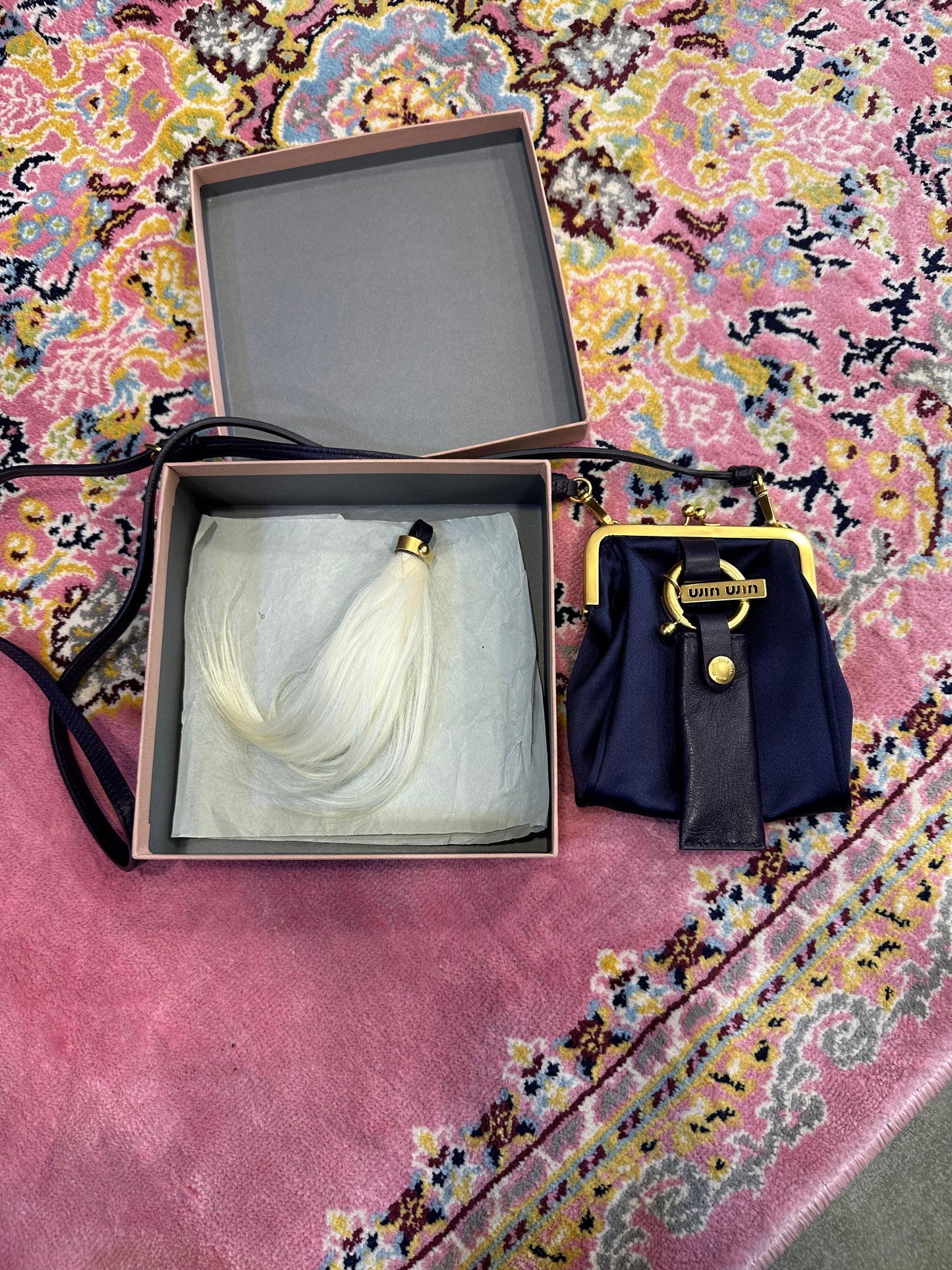 Vintage 1998-2002 Miu Miu Satin Kisslock Small Bag