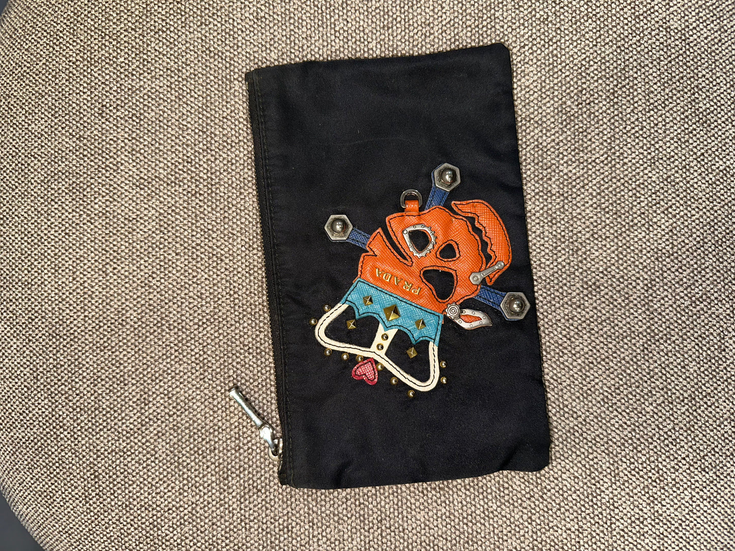 Vintage Prada Skull & Crown Character Pouch