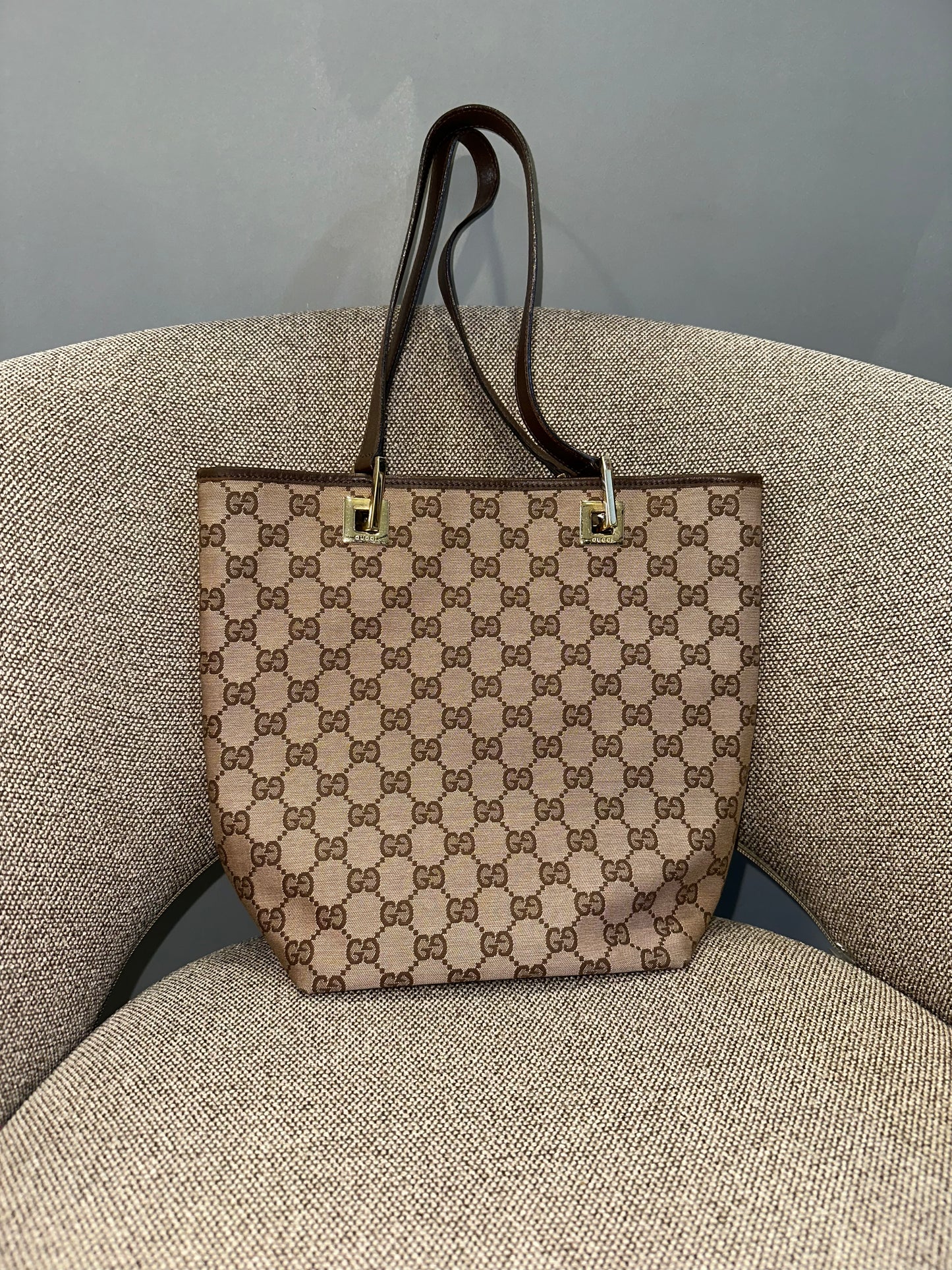 Vintage Gucci Supreme brown small tote