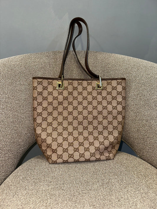 Vintage Gucci Supreme brown small tote