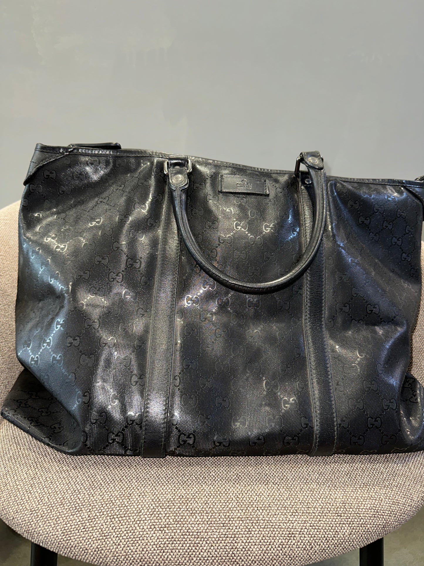 Vintage Gucci Imprime Black Tote
