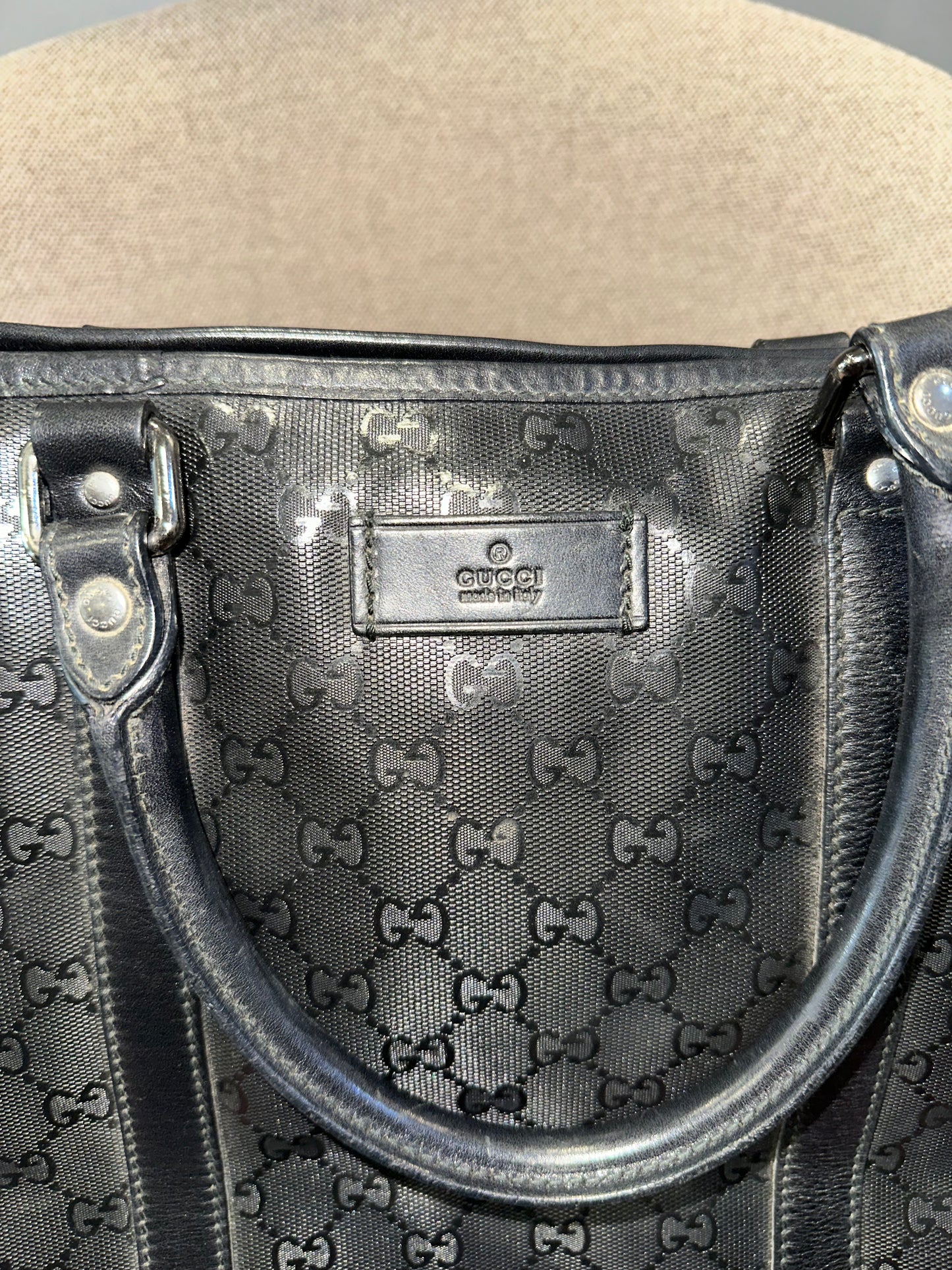 Vintage Gucci Imprime Black Tote