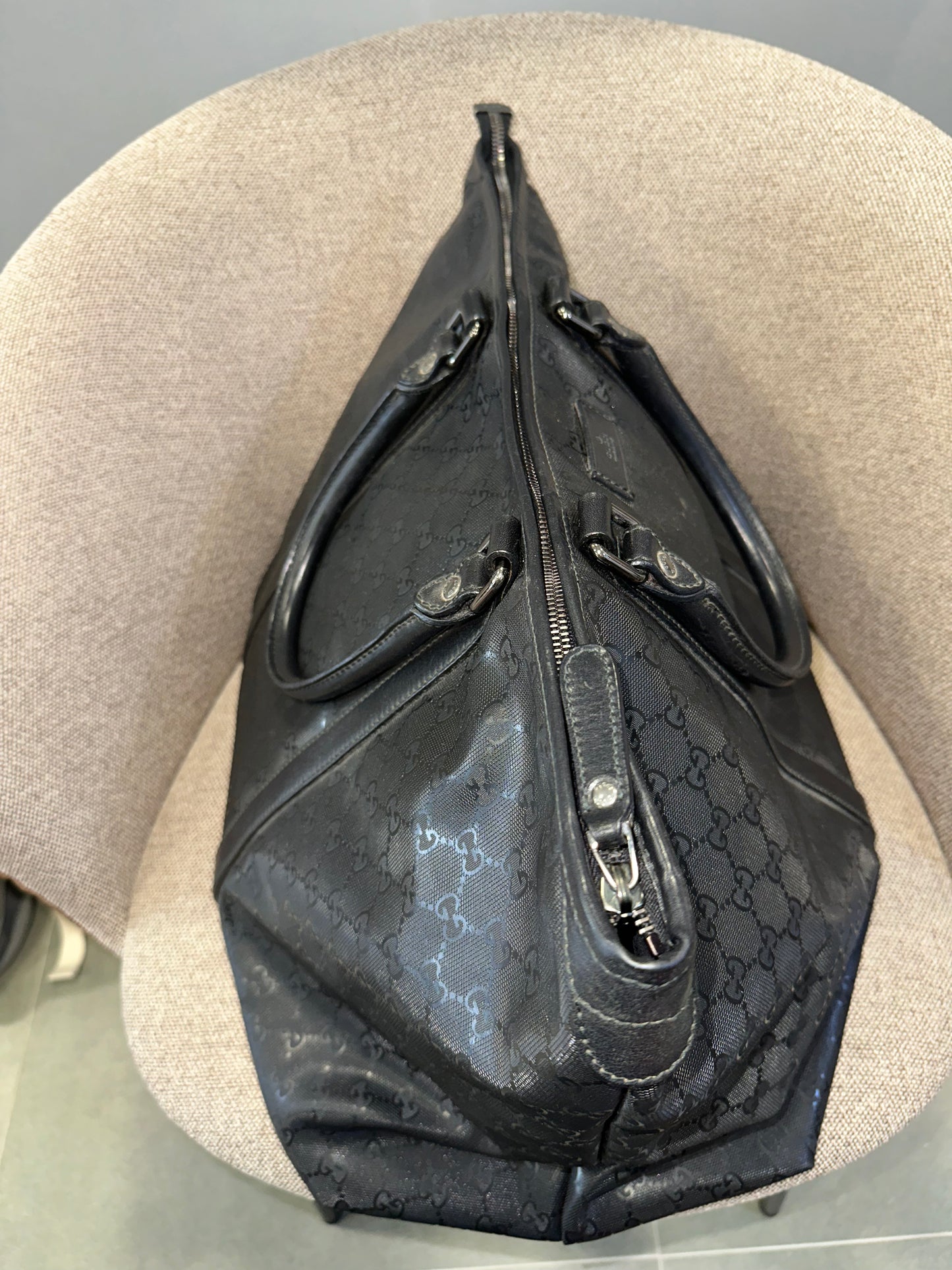 Vintage Gucci Imprime Black Tote