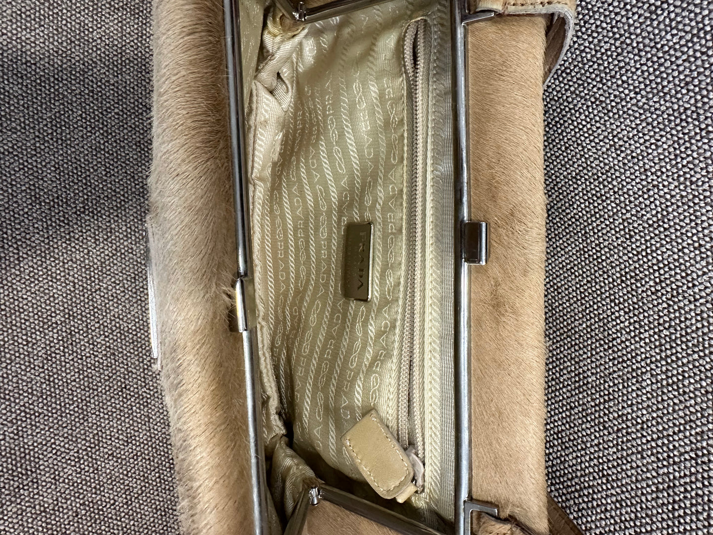 Vintage early 2000's Prada Pony Hair Kisslock Bag