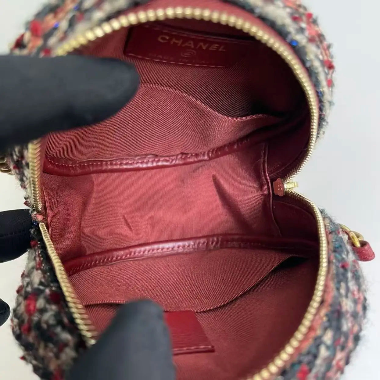Rare Chanel Small Tweed Circle Bag Fall/Winter 2018/2019 by Karl Lagerfeld