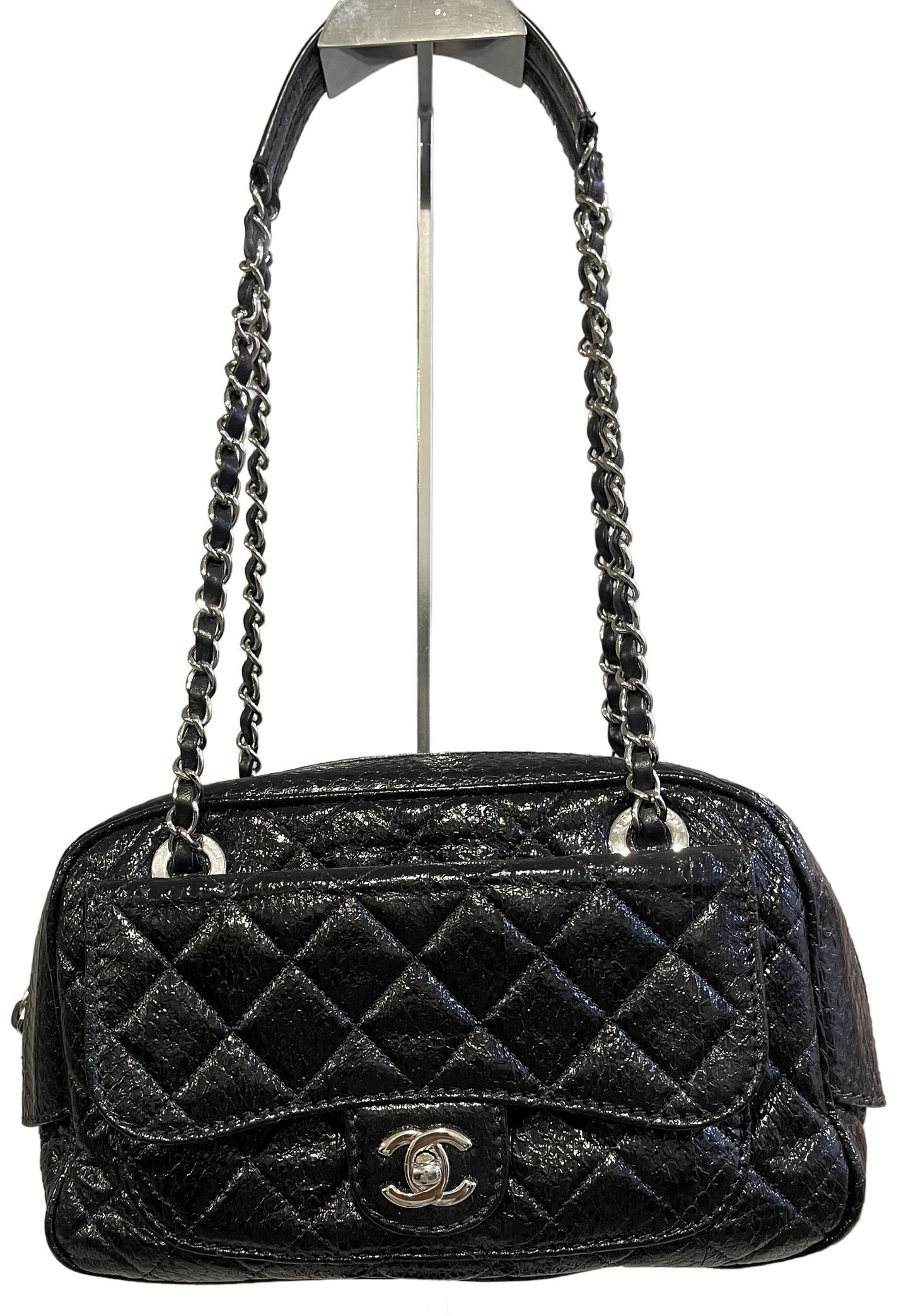 Chanel 2012-2013 Python Camera Bag (recolored to black)