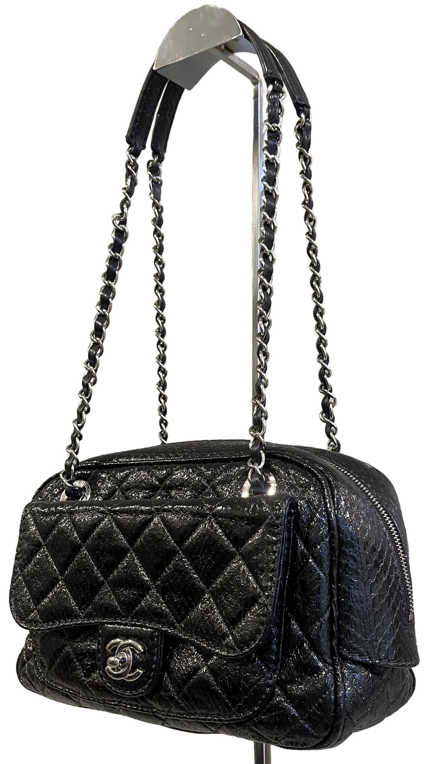 Chanel 2012-2013 Python Camera Bag (recolored to black)